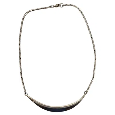 Pre-owned Robert Lee Morris Sterling Silver Curved Collar Pendant Necklace #23659 In Multi