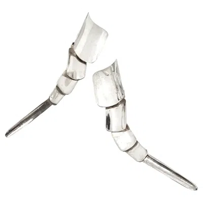 Pre-owned Robert Lee Morris Sterling Silver Snake Scale Drop Earrings In Multi