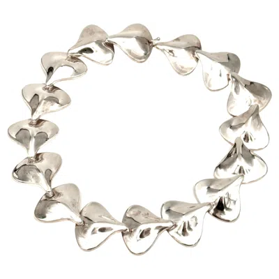 Pre-owned Robert Lee Morris Sterling Silver Soft Jet Linked Necklace In Multi