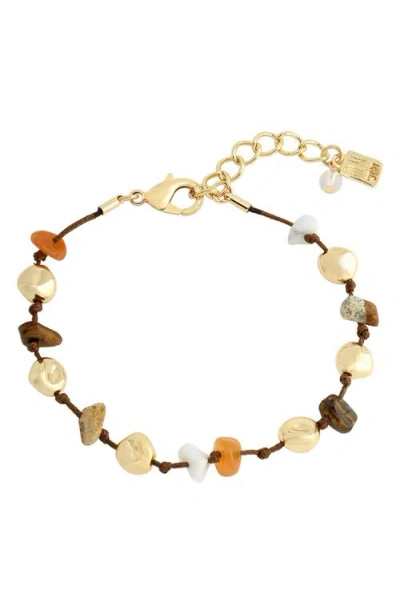 Robert Lee Morris Stone Cord Bracelet In Multi Gold