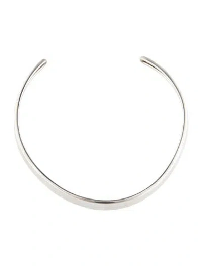 Pre-owned Robert Lee Morris Thin Edgy Collar Necklace, 11.5" In Multicolor
