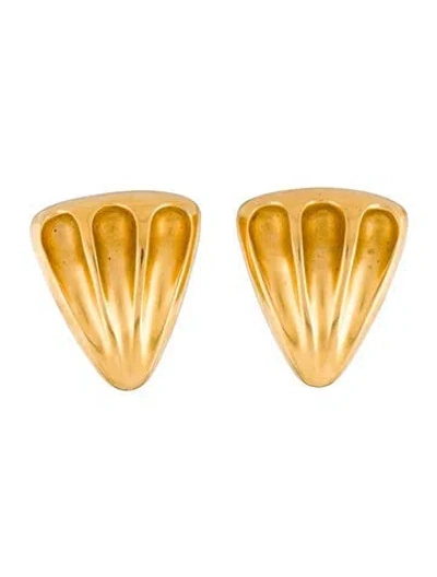 Pre-owned Robert Lee Morris Triangular Button Clip-on Earrings In Multicolor