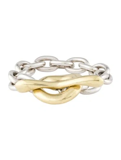 Pre-owned Robert Lee Morris Two-tone Toggle Link Bracelet, 5.5" In Multi