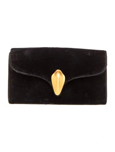 Pre-owned Robert Lee Morris Velvet Clutch In Black