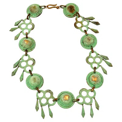 Pre-owned Robert Lee Morris Verdigris Avalon Belt / Necklace, 1983 In Multi