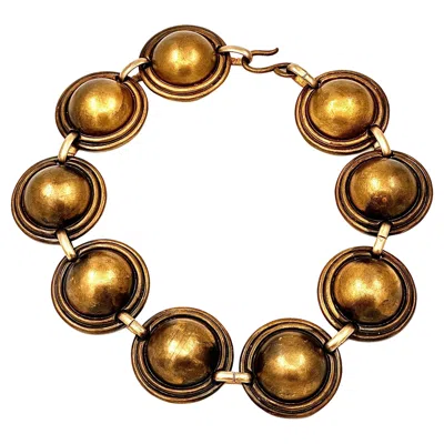 Pre-owned Robert Lee Morris Wabi Sabi Collection Brass Domes Chocker Necklace In Multi