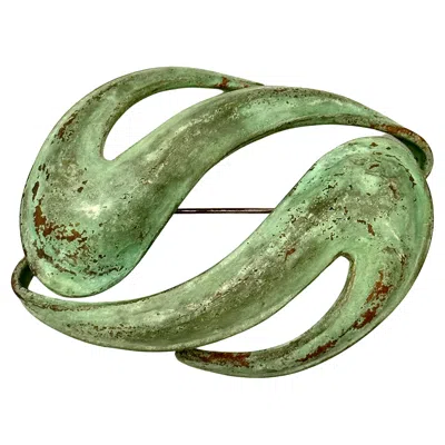 Pre-owned Robert Lee Morris Wabi Sabi Collection Giant Double Typhoon Brooch In Multi