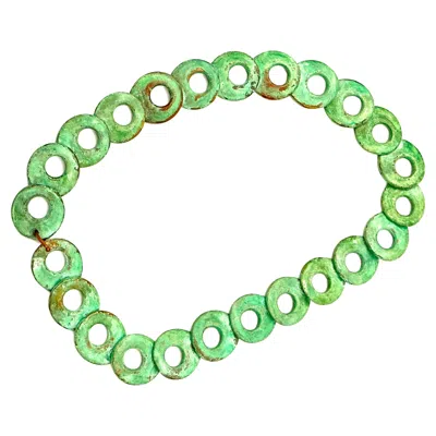 Pre-owned Robert Lee Morris Wabi Sabi Collection Verdigris Fruit Loop Choker Necklace In Multi