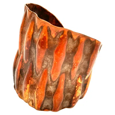Pre-owned Robert Lee Morris Wabi Sabi Copper Basket Weave Cuff 1981 In Multi
