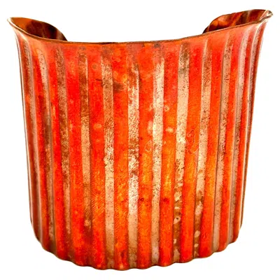 Pre-owned Robert Lee Morris Wabi Sabi Copper Column Cuff 1981 In Multi