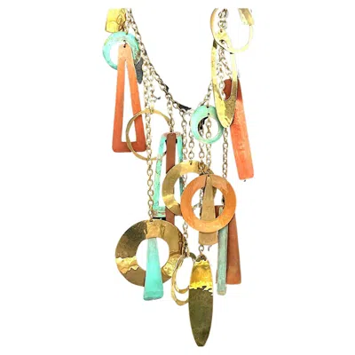 Pre-owned Robert Lee Morris Wabi Sabi Salad Necklace In Multi