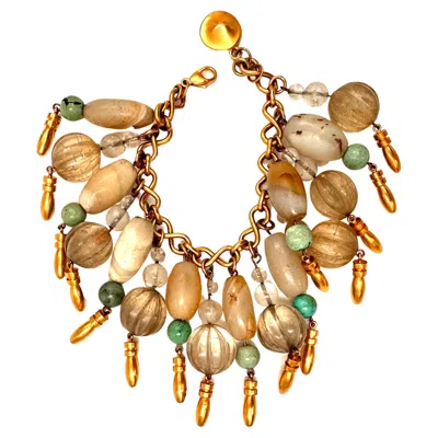 Pre-owned Robert Lee Morris Wabi Sabi Stone Charm Bracelet 1984 One Of A Kind In Multi