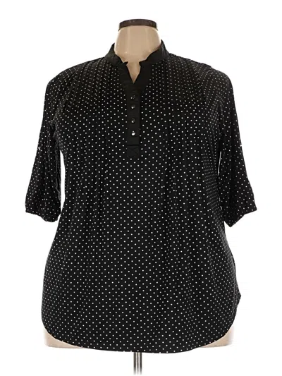 Pre-owned Robert Louis 3/4 Sleeve Blouse In Black