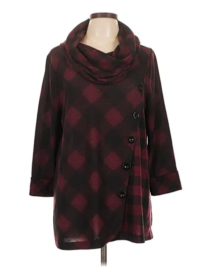 Pre-owned Robert Louis 3/4 Sleeve Blouse In Burgundy