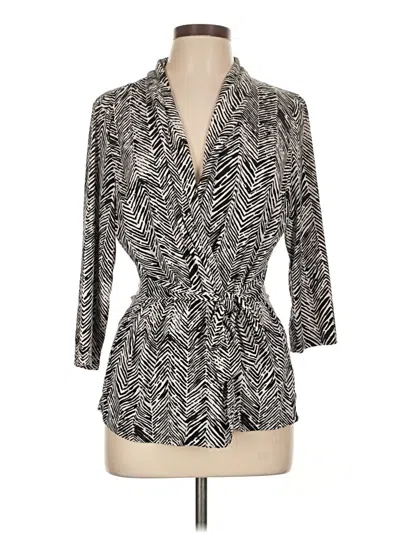 Pre-owned Robert Louis 3/4 Sleeve Blouse In Gray