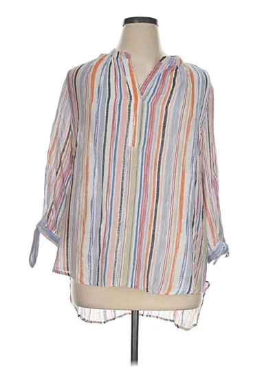 Pre-owned Robert Louis 3/4 Sleeve Blouse In Gray