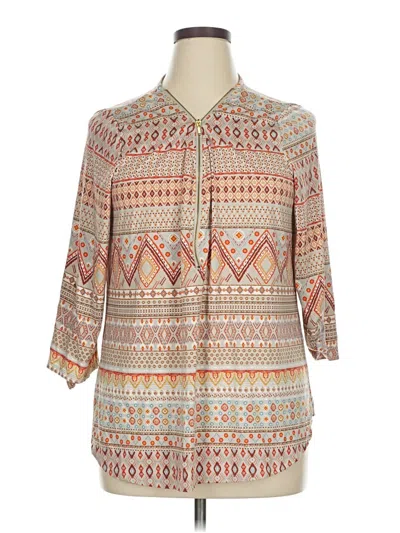 Pre-owned Robert Louis 3/4 Sleeve Blouse In Orange
