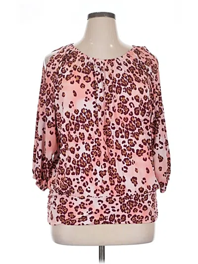 Pre-owned Robert Louis 3/4 Sleeve Blouse In Pink