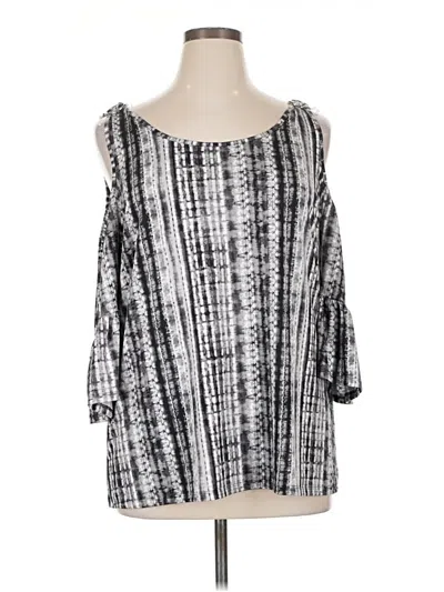 Pre-owned Robert Louis 3/4 Sleeve Blouse In Silver