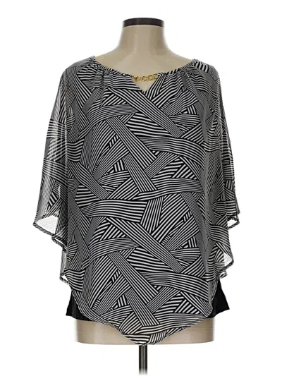 Pre-owned Robert Louis 3/4 Sleeve Blouse In Silver