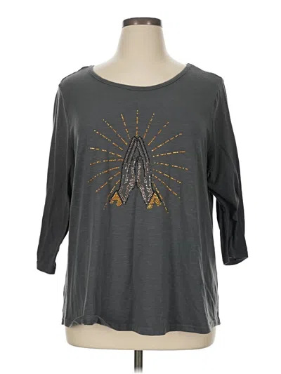 Pre-owned Robert Louis 3/4 Sleeve T-shirt In Gray