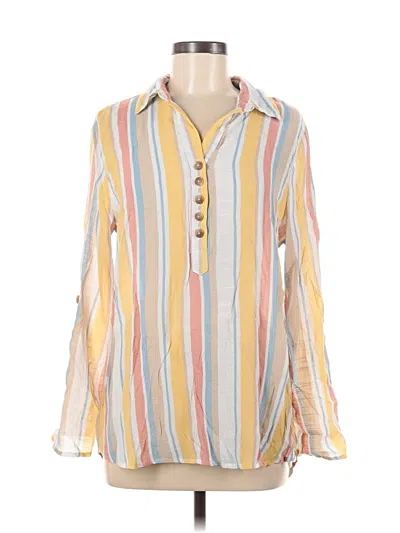 Pre-owned Robert Louis Long Sleeve Blouse In Yellow