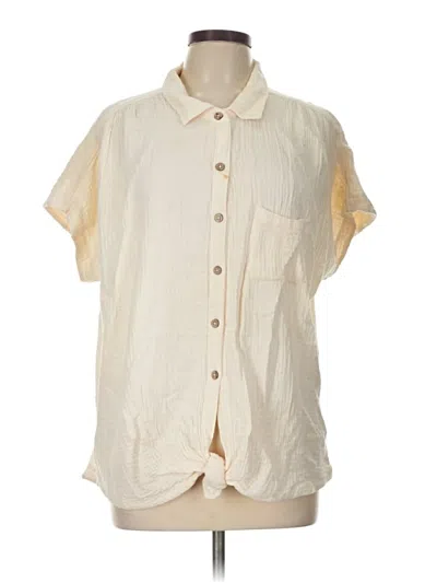 Pre-owned Robert Louis Short Sleeve Blouse In Ivory