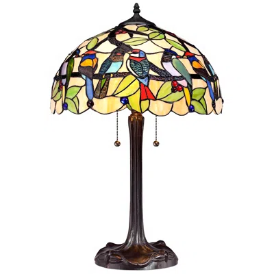 Robert Louis Tiffany 24 3/4" Woodland Birds Tiffany-style Table Lamp