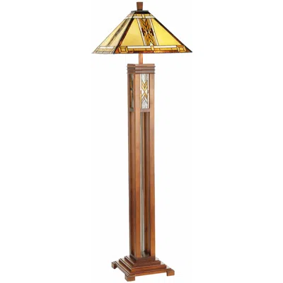 Robert Louis Tiffany 62 1/2" Walnut Mission Night Light Floor Lamp