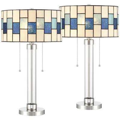 Robert Louis Tiffany Andra 24 1/2" High Art Glass Table Lamp Set Of 2