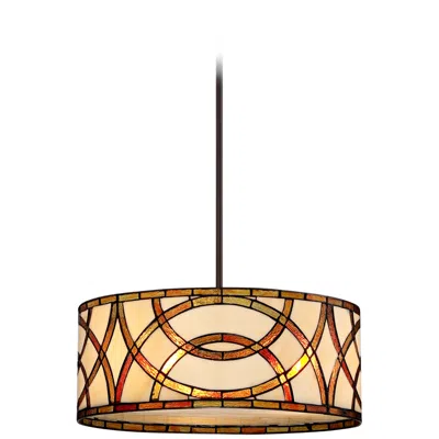Robert Louis Tiffany Circles 20" Wide Glass Pendant Chandelier
