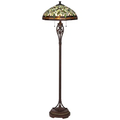 Robert Louis Tiffany Leaf And Vine 60" Tiffany-style Floor Lamp