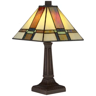Robert Louis Tiffany Morris 14 1/4" Led Art Glass Accent Table Lamp