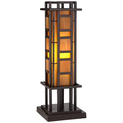 Robert Louis Tiffany Prairie Style 20" High Pillar Accent Table Lamp