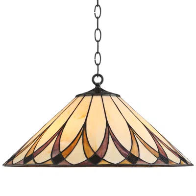 Robert Louis Tiffany Serena 19 3/4" Amber Art Glass 3-light Pendant