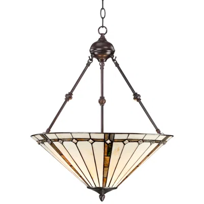 Robert Louis Tiffany Siannon 20"w 3-light Ivory Glass Pendant Light