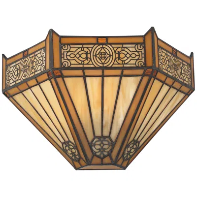 Robert Louis Tiffany Stratford 7 1/2"h Mission Art Glass Wall Sconce