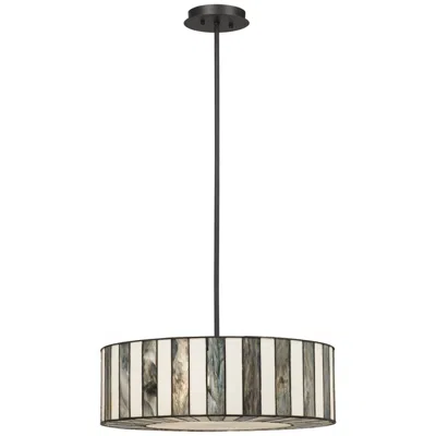 Robert Louis Tiffany Streifen 20" Wide Striped Art Glass Pendant Light