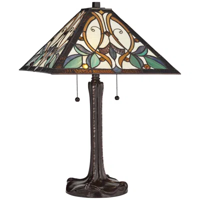 Robert Louis Tiffany Victorian 25" Art Glass Tiffany-style Table Lamp