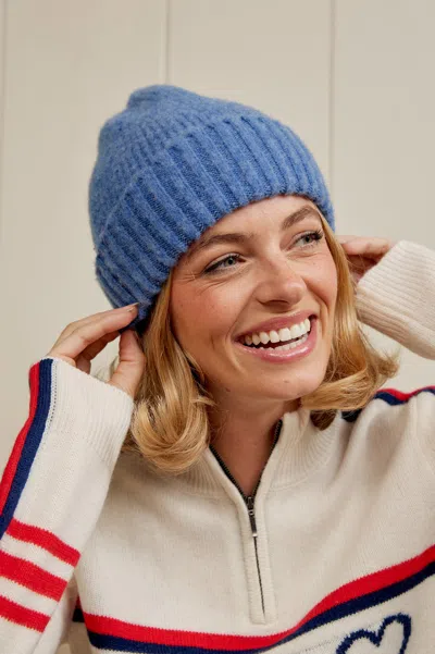 Robert Mackie Aspiga Rona Rib Knit Hat | Light Blue