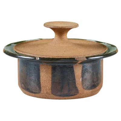 Pre-owned Robert Maxwell Lidded Stoneware Pot In Brown