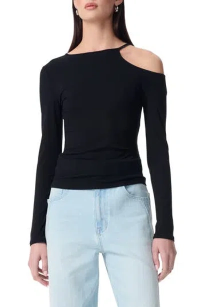 Robert Rodriguez Charlie Cold Shoulder Cutout Long Sleeve Top In Black