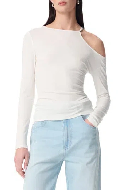 Robert Rodriguez Charlie Cold Shoulder Cutout Long Sleeve Top In White