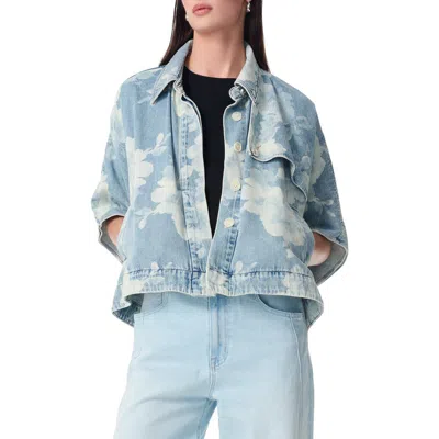 Robert Rodriguez Desire Denim Capelet Jacket In Blue