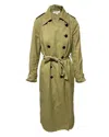 Robert Rodriguez Double-breasted Trench Coat With Sash Tie In Brown Cotton In Brown