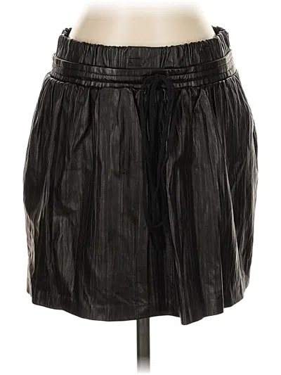 Pre-owned Robert Rodriguez Faux Leather Skirt In Black