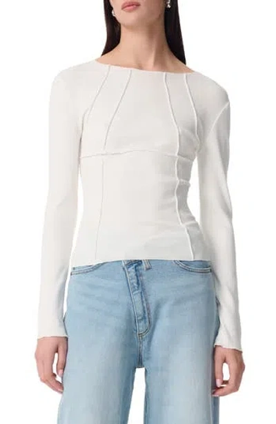 Robert Rodriguez Isobel Long Sleeve Ribbed Top In White