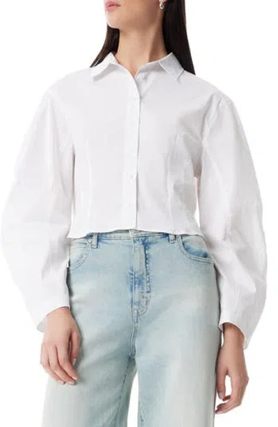 Robert Rodriguez Kelly Barrel Sleeve Button-up Shirt In White