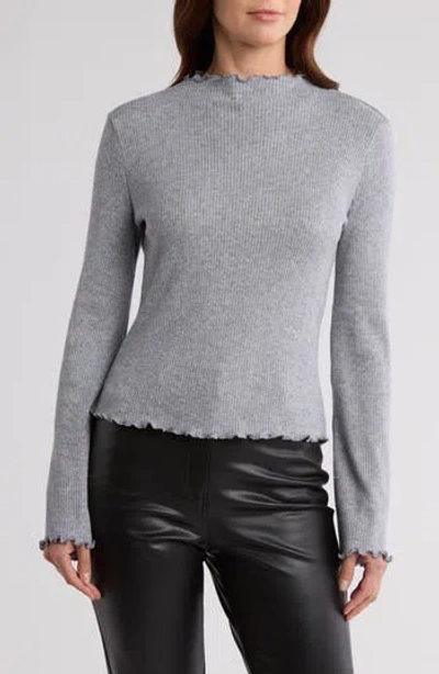 Robert Rodriguez Lettuce Trim Rib Sweater In Grey Rib