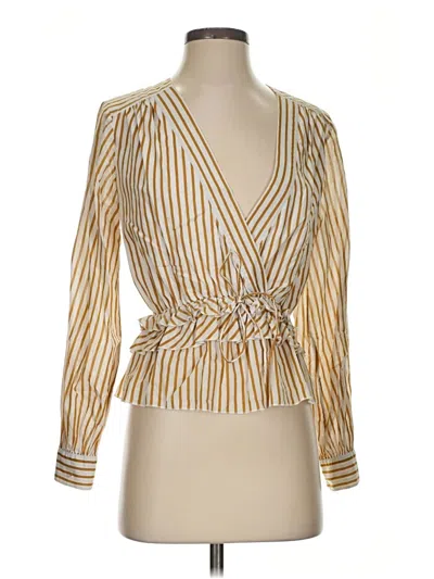 Pre-owned Robert Rodriguez Long Sleeve Blouse In Gold